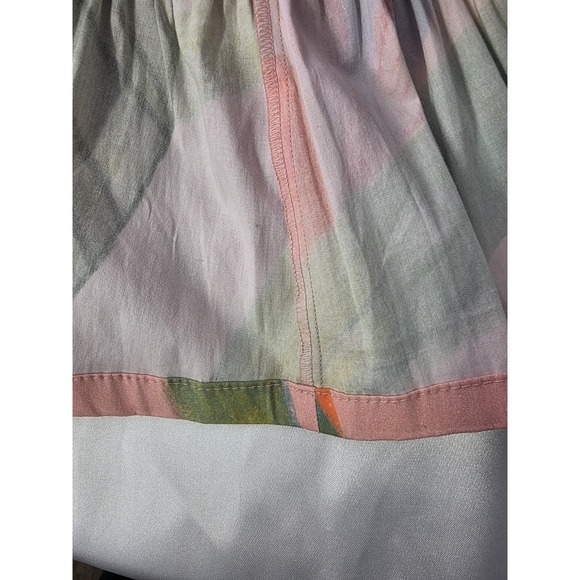 Farm Rio Mini Dress Beaded Garden Puff Sleeves Tiered Sz S Beach Festival Colorf - Picture 8 of 12